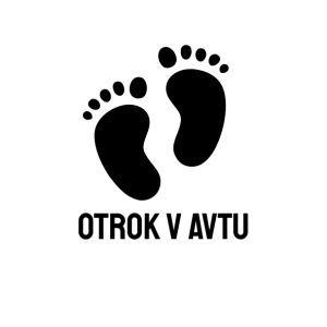 Nalepka za avto “OTROK V AVTU” s stopinjami